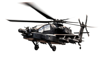 Apache Helicopter Isolated on Transparent Background - Generative AI	