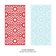 Gate Jali Design for laser Graphic and Plywood, Partition, Cnc Router Design, Acrylic and CNC Machine laser Cutting vector 