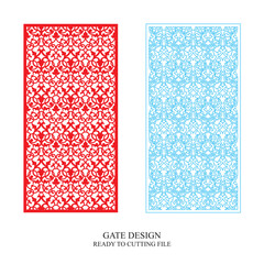 Gate Jali Design for laser Graphic and Plywood, Partition, Cnc Router Design, Acrylic and CNC Machine laser Cutting vector 