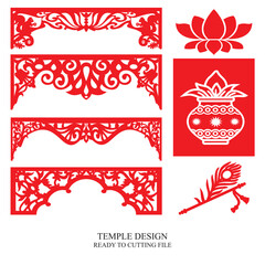 Gate Jali Design for laser Graphic and Plywood, Partition, Cnc Router Design, Acrylic and CNC Machine laser Cutting vector 