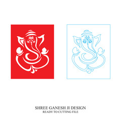 Shree Ganesh Creative Background line art design for poster and greeting cards  of Ganesh chaturthi
