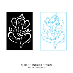 Shree Ganesh Creative Background line art design for poster and greeting cards  of Ganesh chaturthi