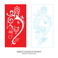 Shree Ganesh Creative Background line art design for poster and greeting cards  of Ganesh chaturthi