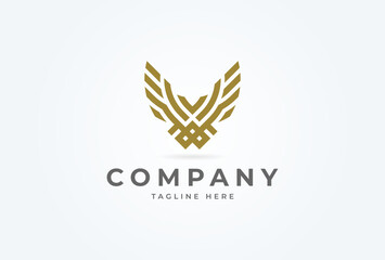 Initial VW or WV Eagle logo. monogram logo design combination of letters V and W form a eagle. flat design logo template. vector illustration