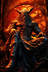 The Malevolent Reign: Evil Devil, Lord of Darkness, Commanding the Infernal Realms of Hell Generative AI