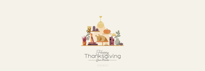 Happy Thanksgiving day card. Modern design.
