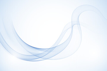 Abstract blue and white wave background, smooth wavy lines.