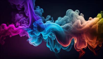 Obraz premium Abstract multicolored smoke spreading, bright background for advertising or design, wallpaper for gadget minimalist background, Ai generated image