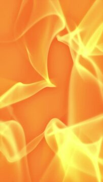 Yellow/orange soft curves. Loop background, similar to fire smoke or smoke. Vertical video.