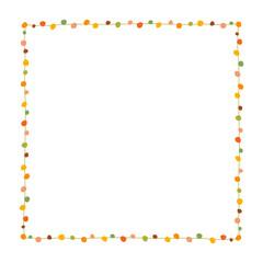 Autumn abstract decorative square frame on white background.
