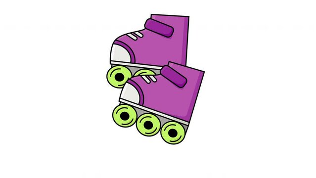 animation of a pair of roller skates moving