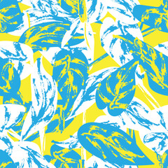 Naklejka premium Colourful Tropical Leaf Seamless Pattern Design