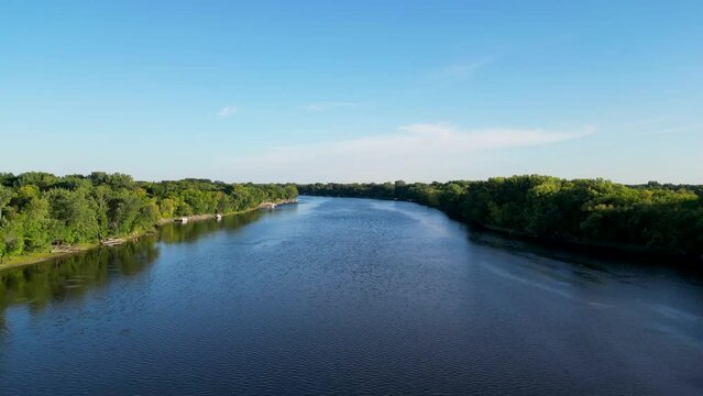 Drone video over the Mississippi river