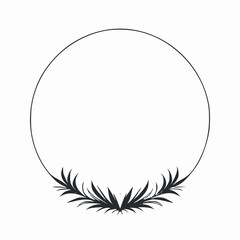 floral circle frame vector illustration isolated on white background