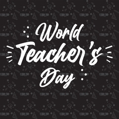 Vector teachers day concept with lettering design