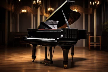 Deurstickers Lengtemeter Vintage grand piano in classical palace ballroom