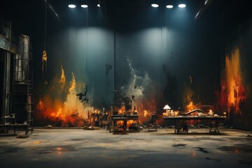 Obraz premium Studio designed for creative art photography featuring abstract backdrops and experimental lighting, Generative AI.