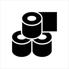 toilet tissue paper roll icon on white background
