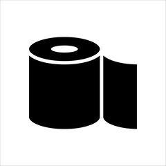 toilet tissue paper roll icon on white background