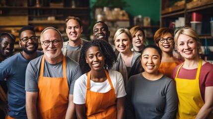 diverse group of people engaging in community service and volunteer work, reflecting the grassroots efforts to address social issues and promote equality.