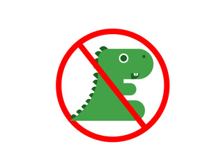 Green dinosaur stop symbol. Dragons are prohibited from entering.