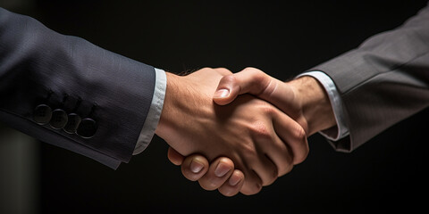 Business people handshake real photo deal