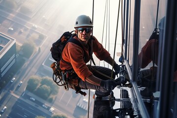 Skilled industrial climbers at work, performing maintenance and inspection tasks in various industries.'generative AI'