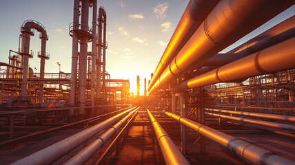 Fototapeta na wymiar Industry pipeline rack for transport crude oil petrochemical