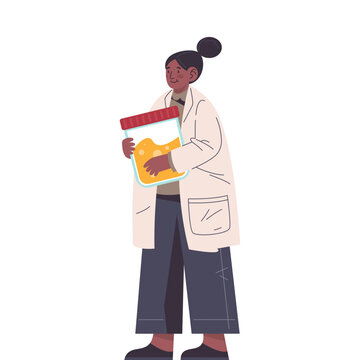 recommend clip art: Vector image with nurse and urine test pack. Test