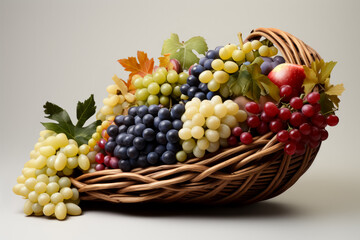 Cornucopia isolated on pastel background 