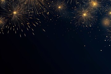 Obraz premium New Years banner with fireworks on a dark background with room for copy text.