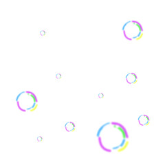 Coloured soap bubbles