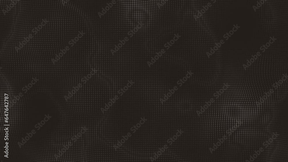 Poster abstract minimal mesh waving background/ 4k animation of an abstract fractal background with mesh su
