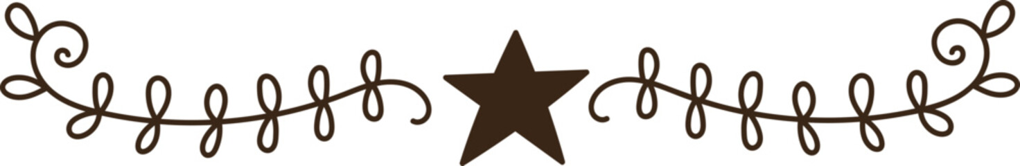 Star With Branches Christmas Border