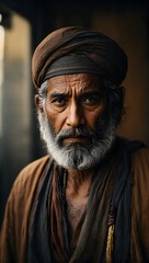 Fototapeta premium portrait of a serious-faced Hindu