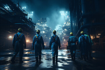 Workers in Shipyard working