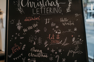 Fototapeta na wymiar Christmas Handlettering Workshop - Creative Handmade