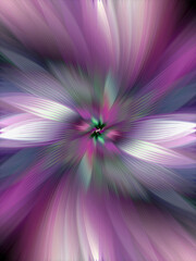 Abstract multicolored zoom effect background. Digitally generated image. Rays of versicolor light. Colorful radial blur, fast speed zooming motion, sunburst or starburst. Use for Banner Background