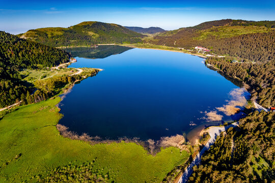 Aerial view of Abant Lake, Bolu, Turkey.