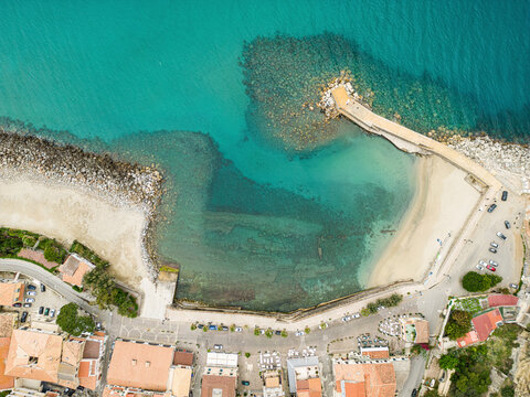 Aerial View of Coast of the Gods, Pizzo, Vibo Valentia, Italy.