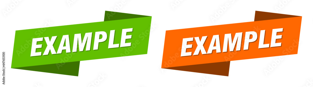 Wall mural example banner. example ribbon label sign set