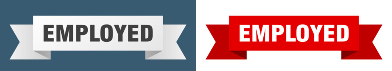 employed ribbon. employed isolated paper sign. banner