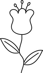 retro tulip outline