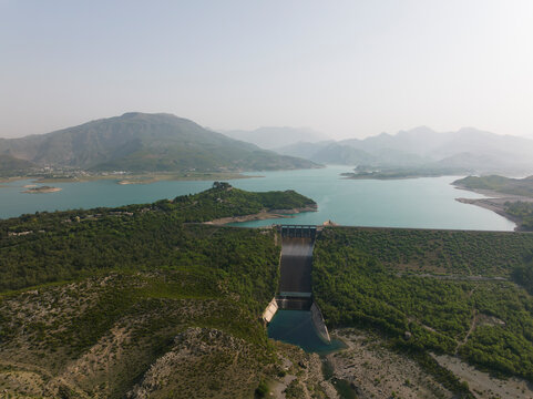 Aerial view of Changer Dam in Islamabad Capital Territory, Pakistan.