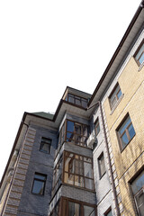 Obraz premium Modern residential multi-storey building on a transparent background.