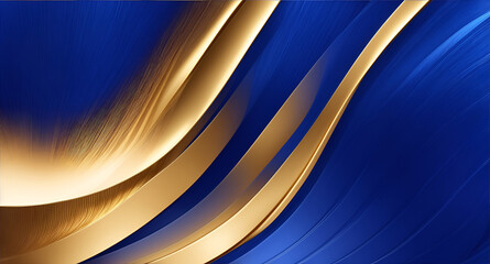 Gold and navy blue waves abstract luxury background for copy space text. Golden colors curves backdrop. (2)