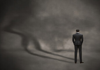 business man deep shadow