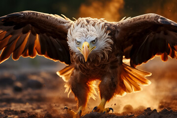 Fierce birds with fiery wings protect their nests ready to confront any intruders with utmost determination and aggression 