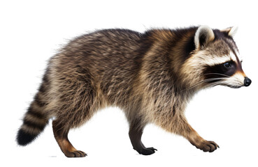 Raccoon isolated on the transparent background PNG.
