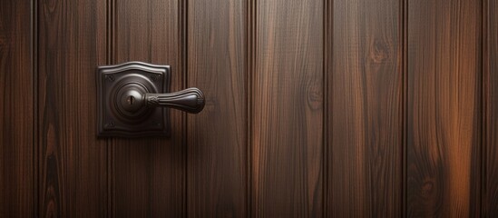 Bolted cream door handle against a wooden backdrop